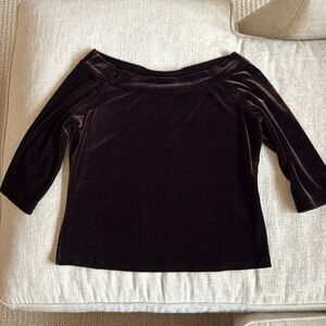 Chocolate brown velvet top.